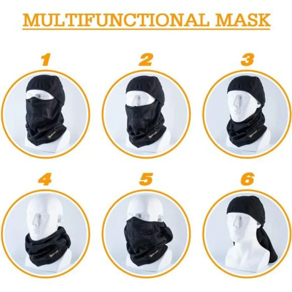 2 Pack, Men's Ski Mask Winter Fleece Thermal Face Mask Cover, Black